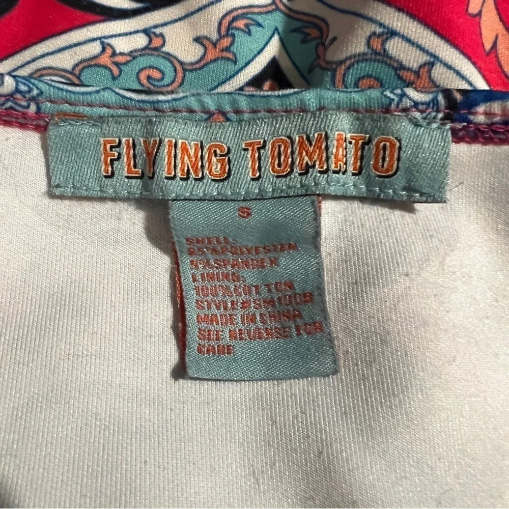 Flying Tomato Paisley Bohemian Bikini Bottom Pink Blue Small